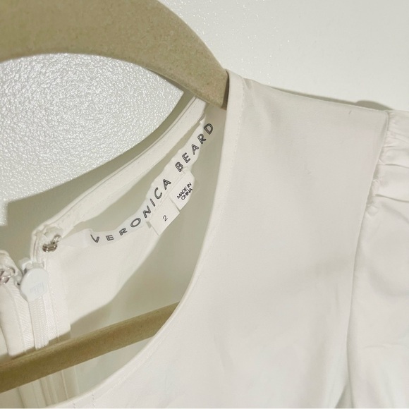 NEW Veronica Beard Arvilla Top White Criss Cross Preppy Coastal Modest Peplum - Picture 8 of 8